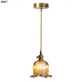 Modern amber copper glass led pendant light kitchen hanging fixture