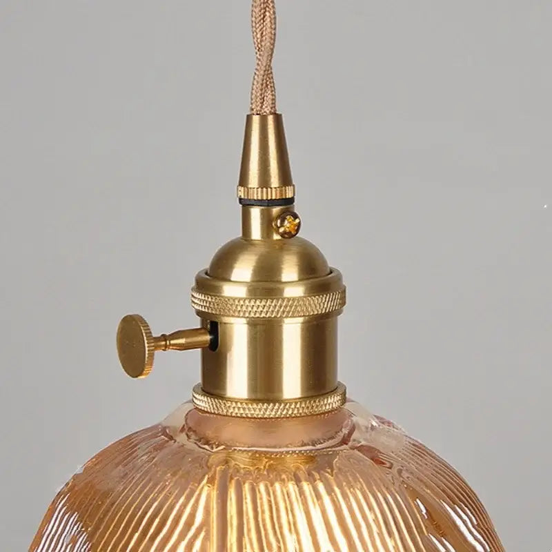 Modern amber copper glass led pendant light kitchen hanging fixture