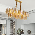 Modern amber crystal oval island light fixture for dining room