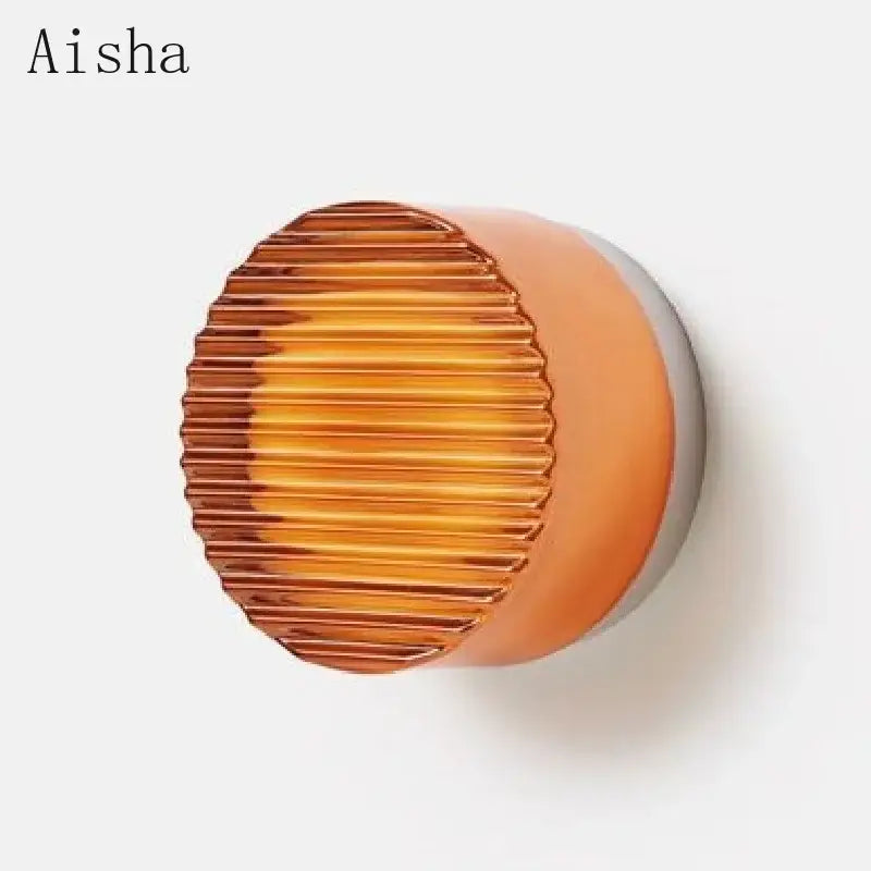 Modern amber & frosted acrylic sconce led wall lamp living room