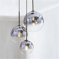Modern amber glass ball led pendant light kitchen decor