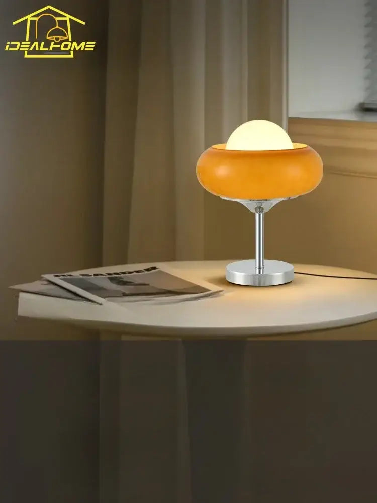 Modern amber glass iron led floor lamp for living room