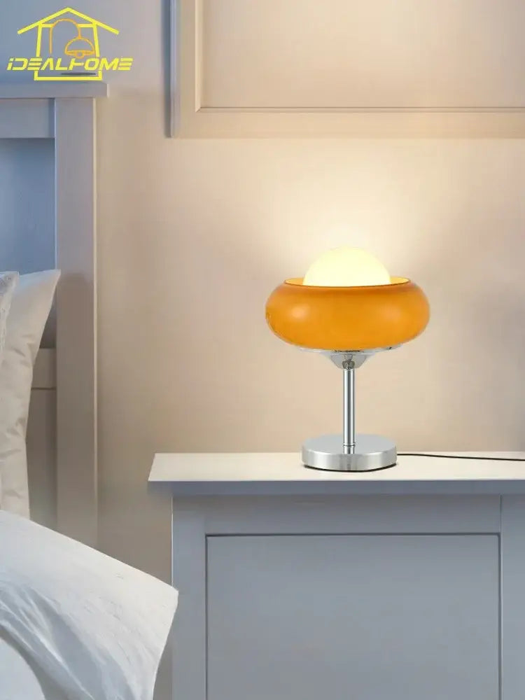 Modern amber glass iron led floor lamp for living room