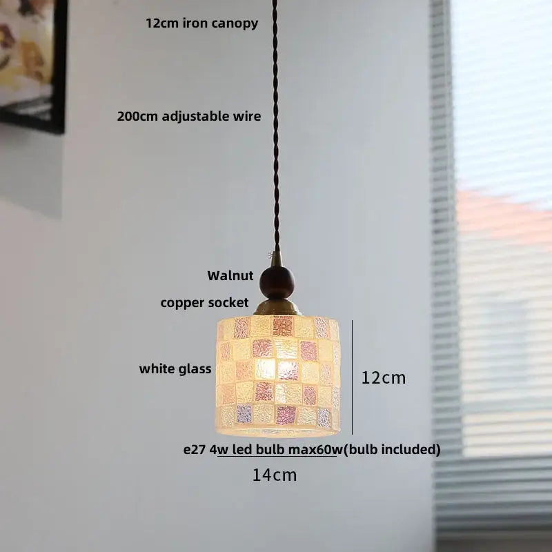 Modern amber glass led pendant light for dining room