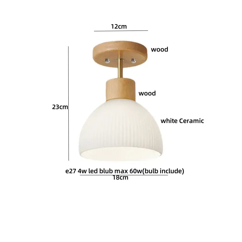 Modern amber glass wood led ceiling light for living room
