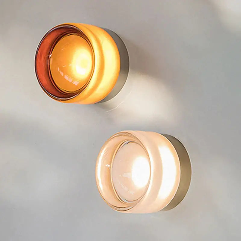 Modern amber jelly led wall sconce bedroom glass lamp