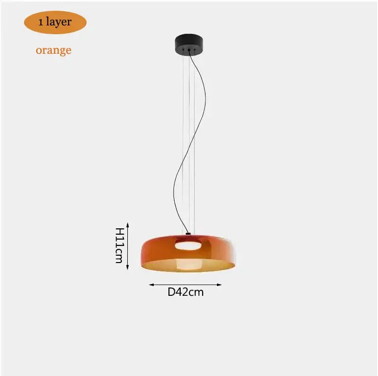 Modern amber layered glass pendant light dining room chandelier