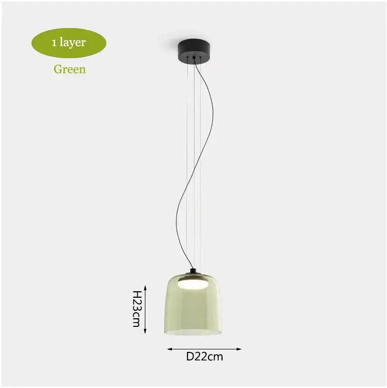 Modern amber layered glass pendant light dining room chandelier