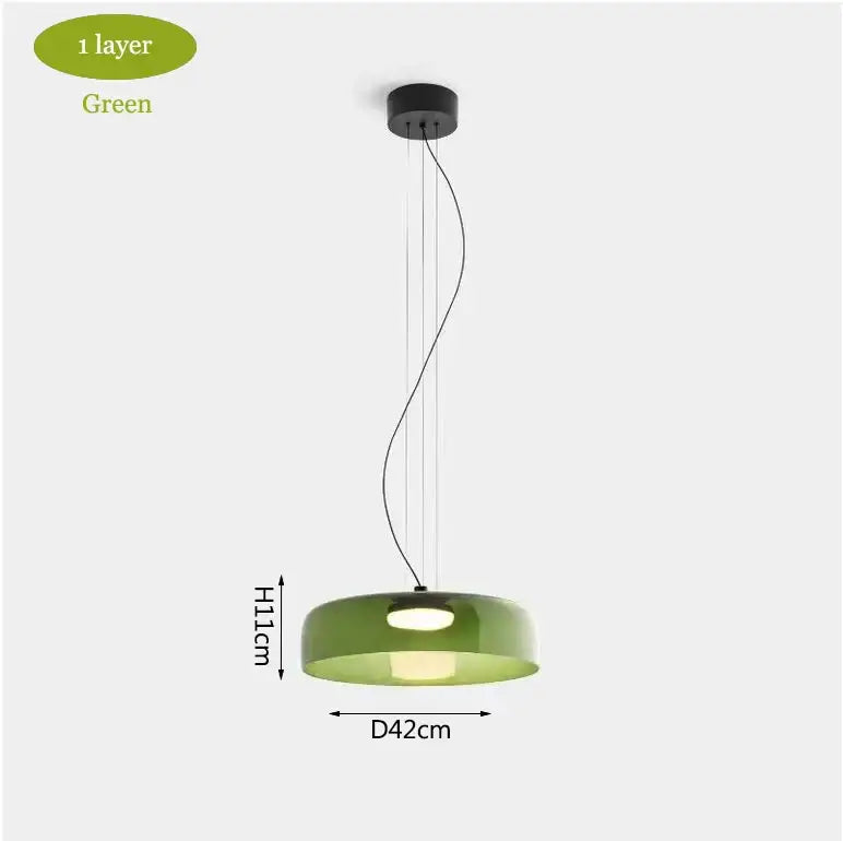 Modern amber layered glass pendant light dining room chandelier