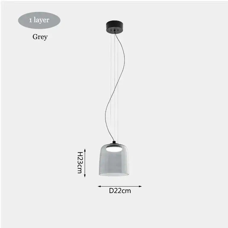 Modern amber layered glass pendant light dining room chandelier