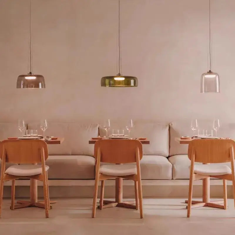 Modern amber layered glass pendant light dining room chandelier