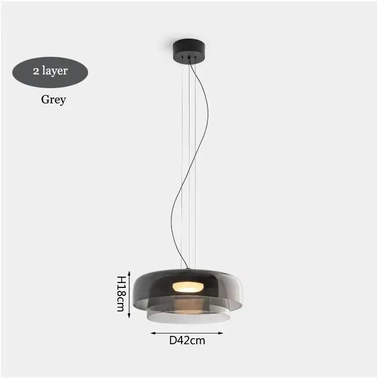 Modern amber layered glass pendant light dining room chandelier