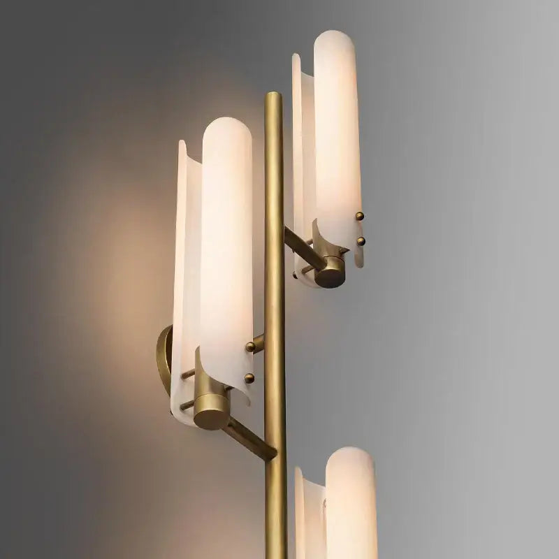 Modern amber & white led wall sconce bedroom art deco light