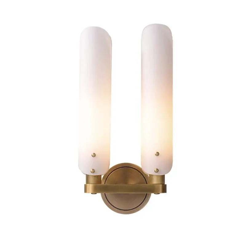 Modern amber & white led wall sconce bedroom art deco light