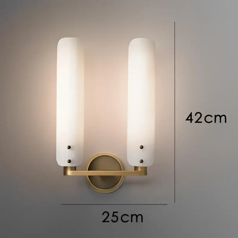 Modern amber & white led wall sconce bedroom art deco light