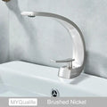 Modern arched brushed gold basin faucet bathroom mixer