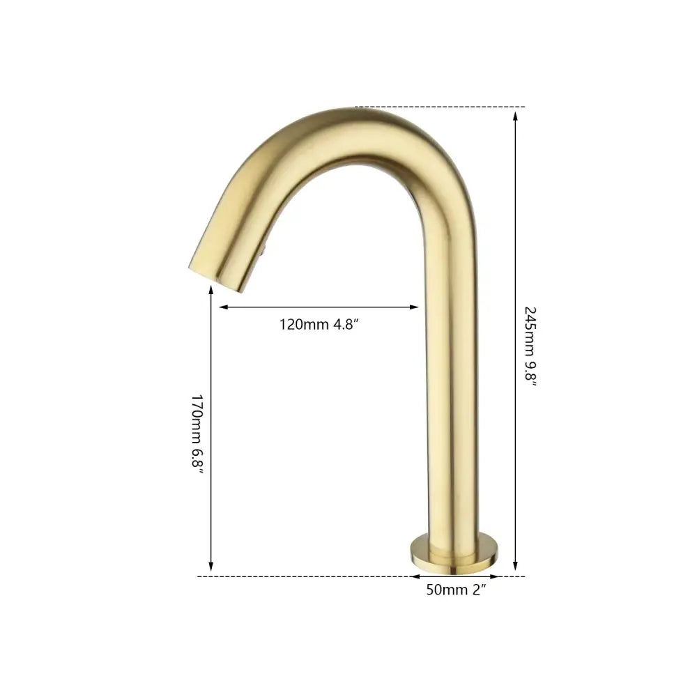 Modern arched brushed gold sensor basin faucet bathroom mixer tap