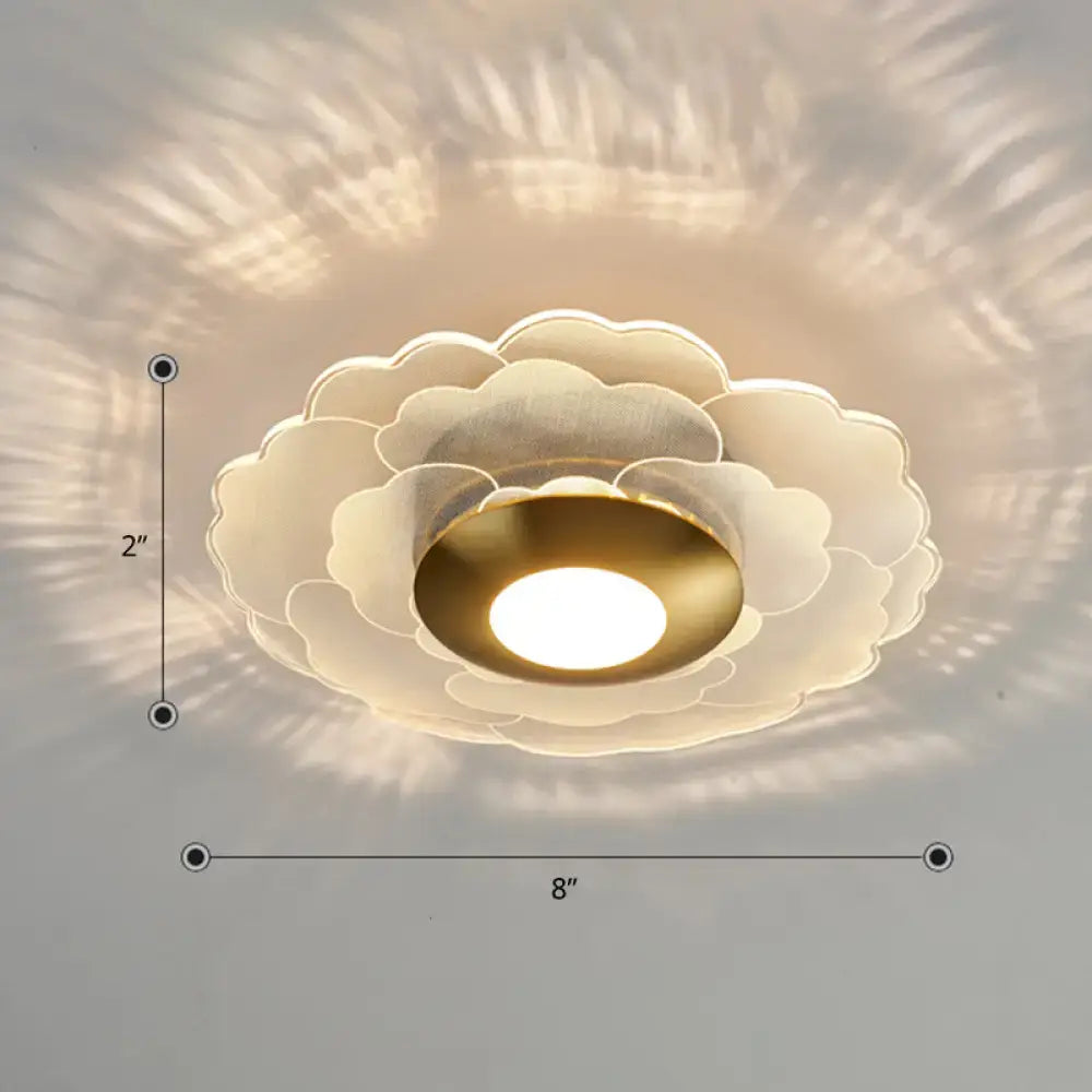Modern art deco white & gold flower wall sconce light living room