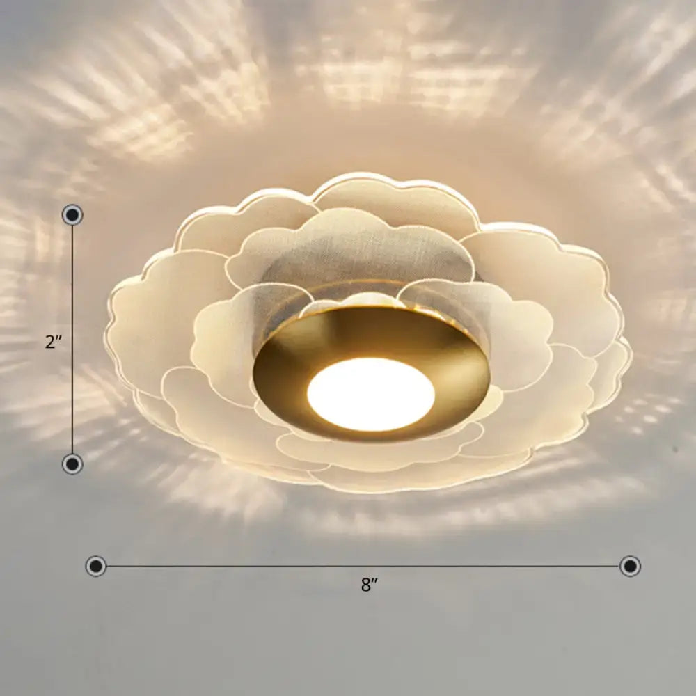 Modern art deco white & gold flower wall sconce light living room