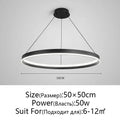 Modern artistic black chandelier living room led pendant light