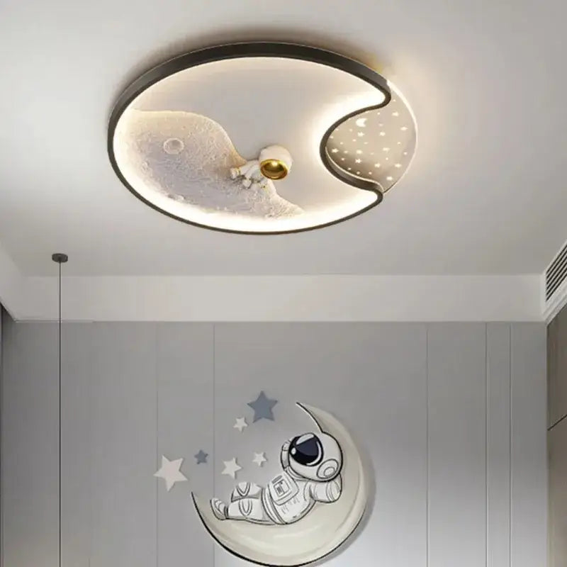 Modern astronaut moonlight led ceiling light for kids bedroom