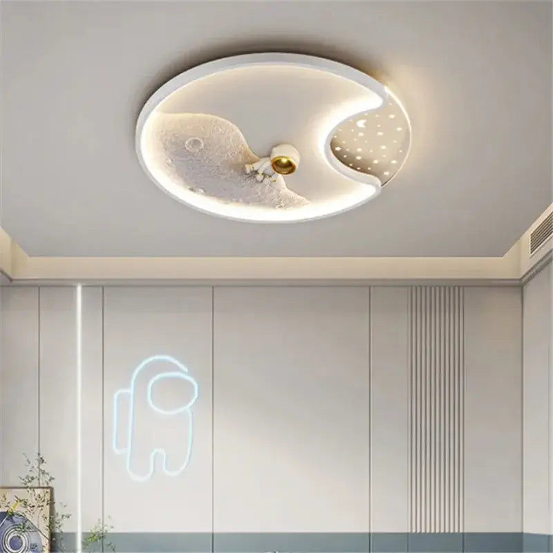 Modern astronaut moonlight led ceiling light for kids bedroom