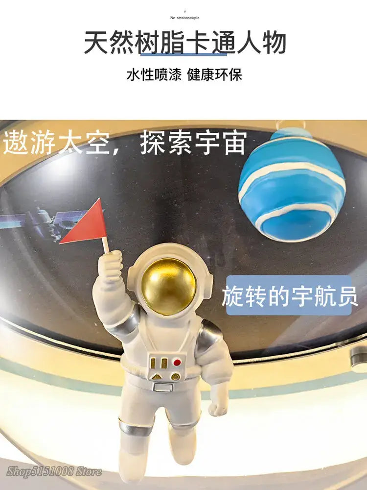 Modern astronaut spaceman planet ceiling lamp kids bedroom light