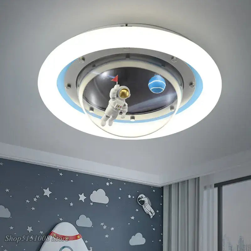 Modern astronaut spaceman planet ceiling lamp kids bedroom light
