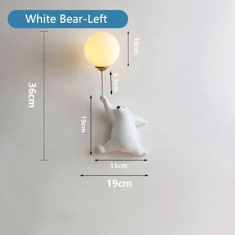 Modern bear moon wall lamp for kids bedroom kids decor