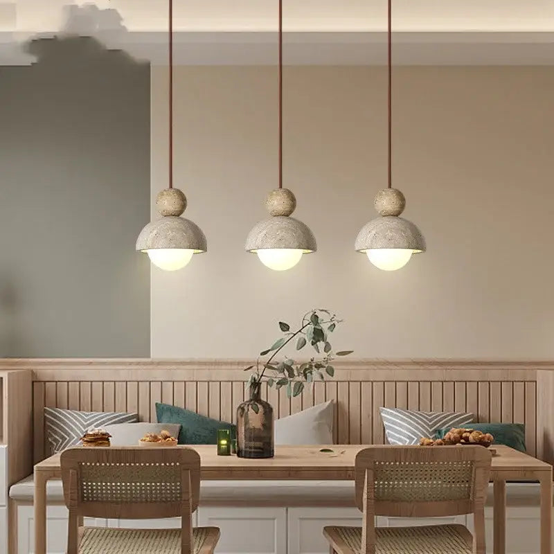 Modern beige concrete led pendant light for dining room