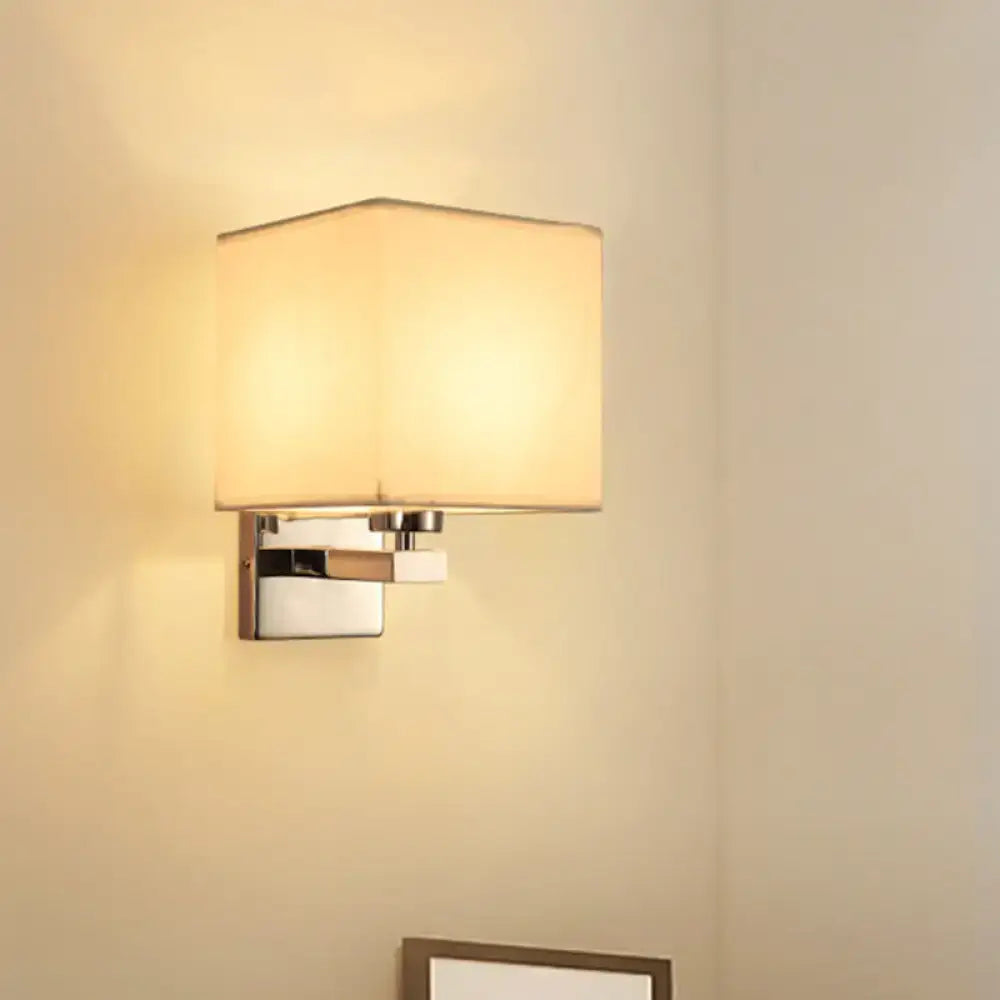 Modern beige fabric shade wall light bedroom e26 e27 sconce
