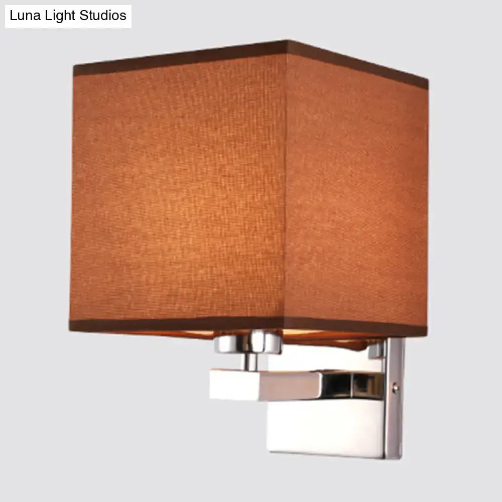 Modern beige fabric shade wall light bedroom e26 e27 sconce