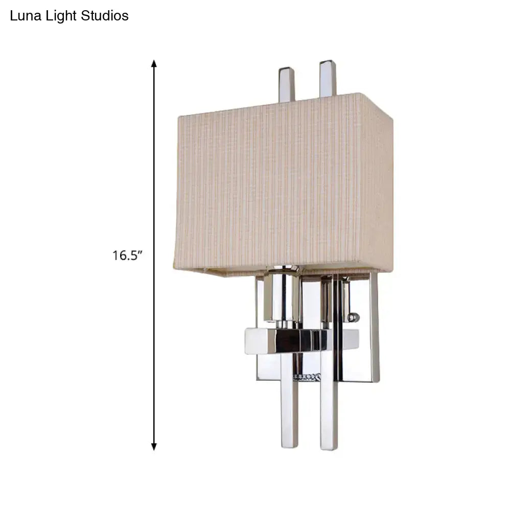 Modern beige ribbed fabric wall sconce bedroom light e12 e14 110v-120v