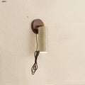 Modern beige stone and bronze wall light fixture bedroom sconce