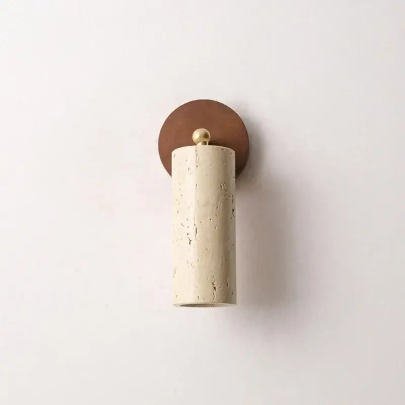 Modern beige stone and bronze wall light fixture bedroom sconce