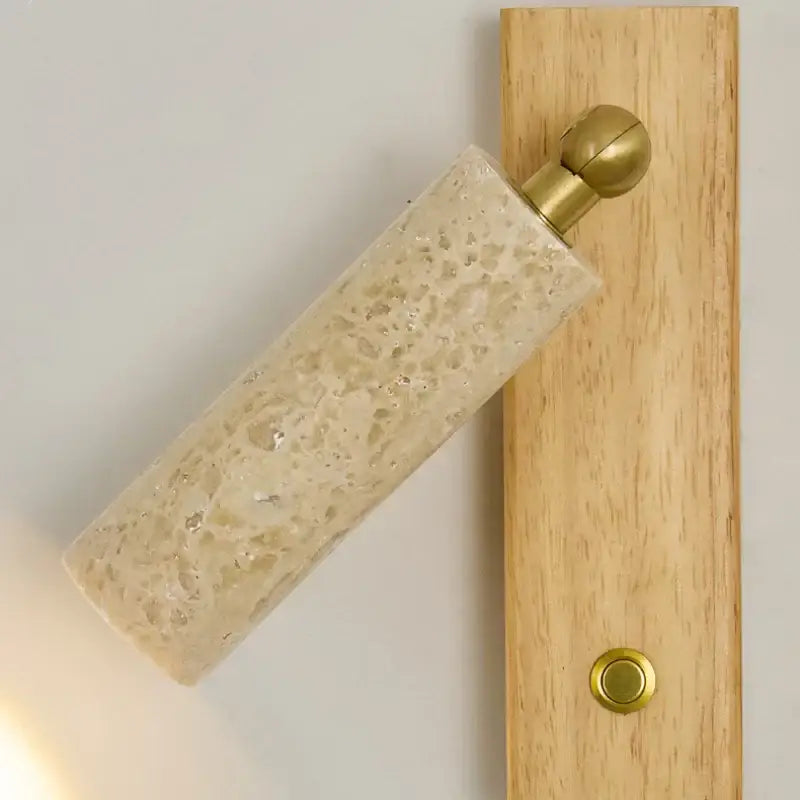 Modern beige travertine copper led wall lamp bedroom light
