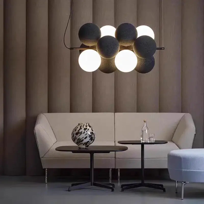 Modern beige & white abstracta pendant lamp dining room chandelier