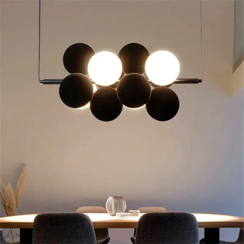 Modern beige & white abstracta pendant lamp dining room chandelier