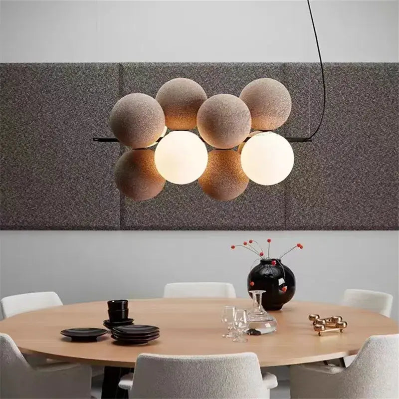 Modern beige & white abstracta pendant lamp dining room chandelier