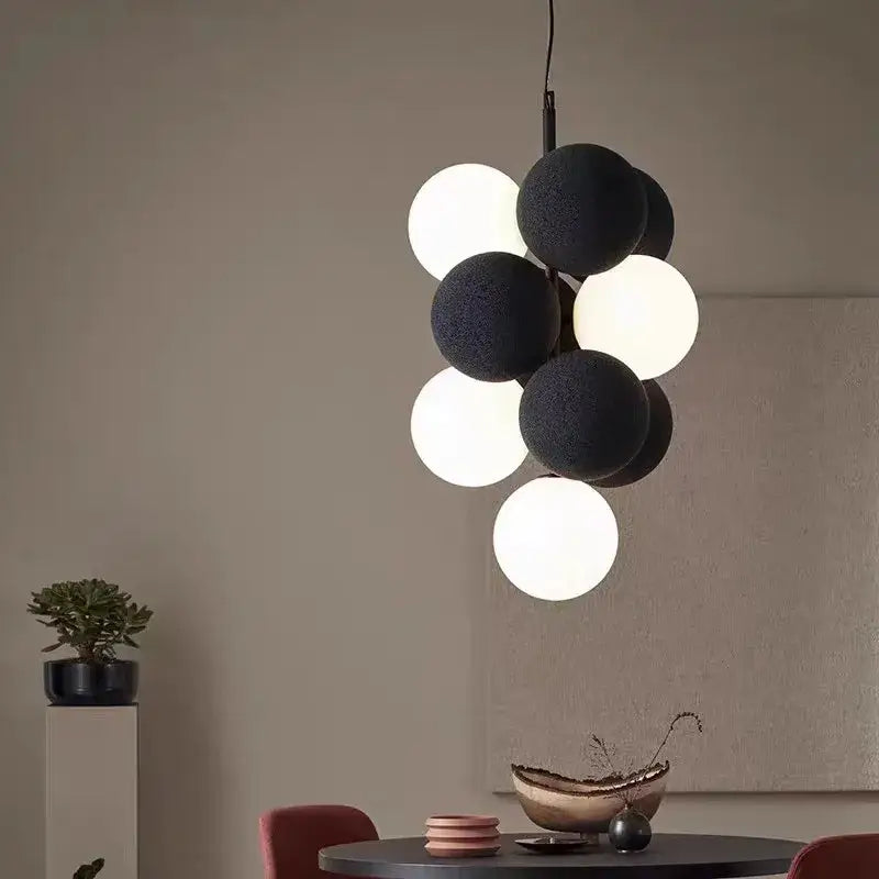 Modern beige & white abstracta pendant lamp dining room chandelier