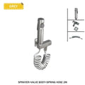 Modern bidet faucet set with coiled hose for bathroom