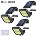 Modern black 160cob solar outdoor wall lights garden motion sensor