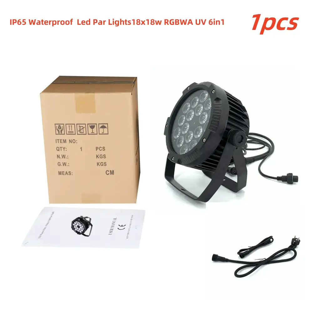 Modern black 18x18w rgbwa uv 6in1 led par lights party room decor