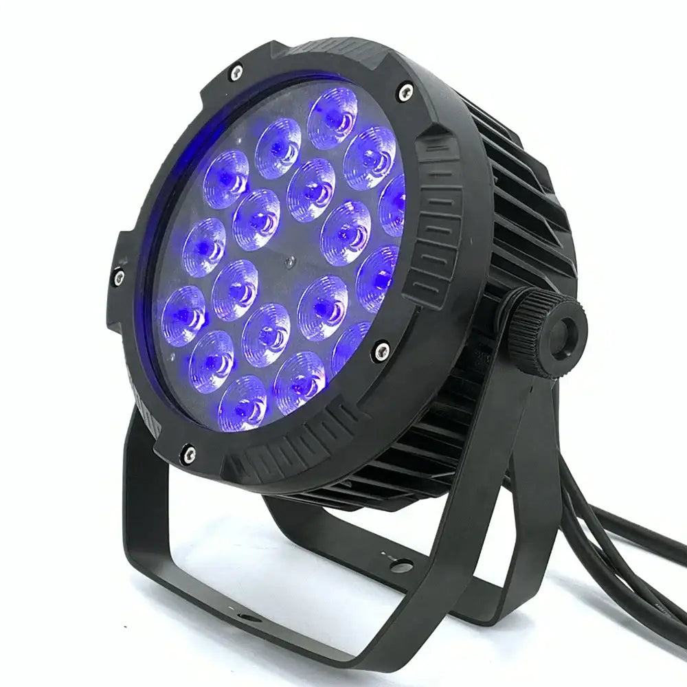 Modern black 18x18w rgbwa uv 6in1 led par lights party room decor