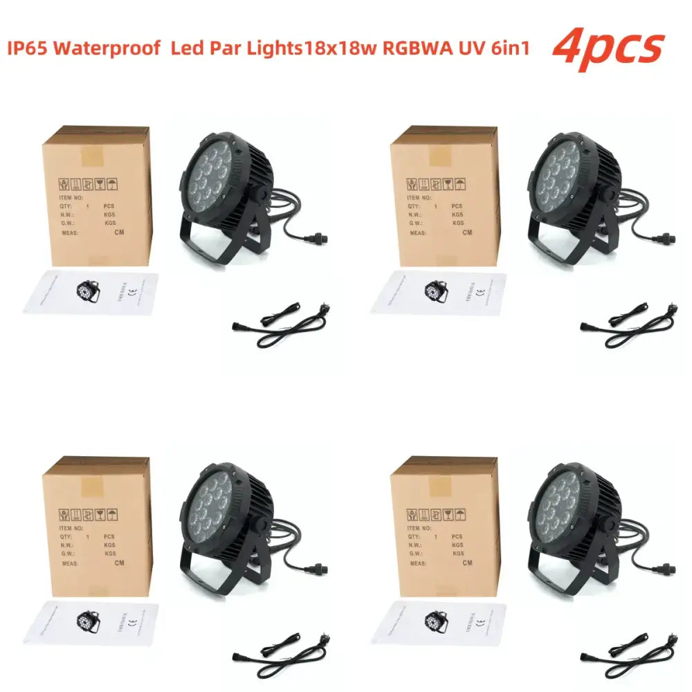Modern black 18x18w rgbwa uv 6in1 led par lights party room decor