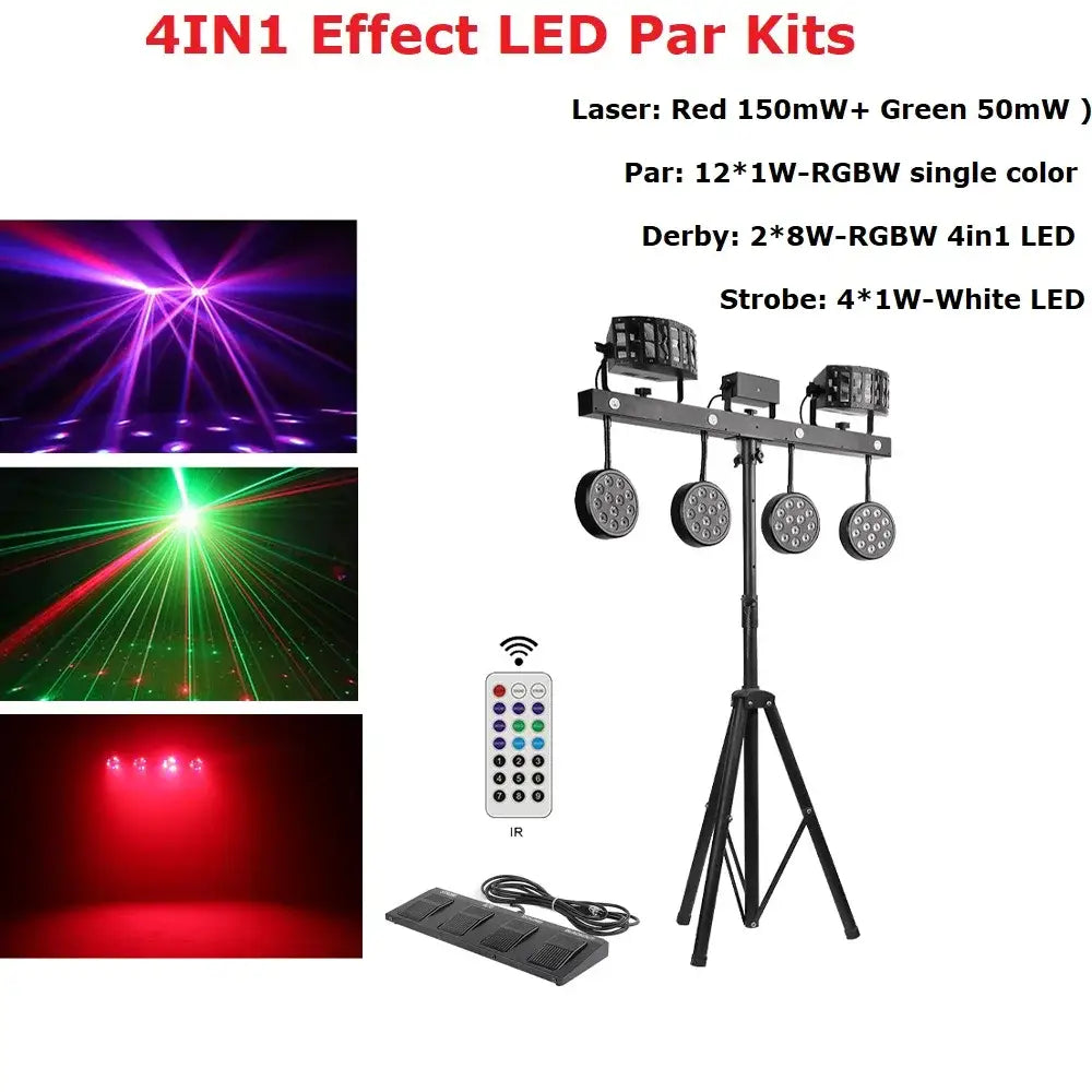 Modern black 4-in-1 led light stand bar and disco party lighting