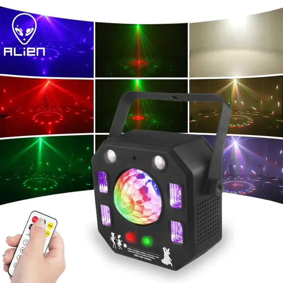 Modern black 4-in-1 stage light crystal ball strobe uv blacklight