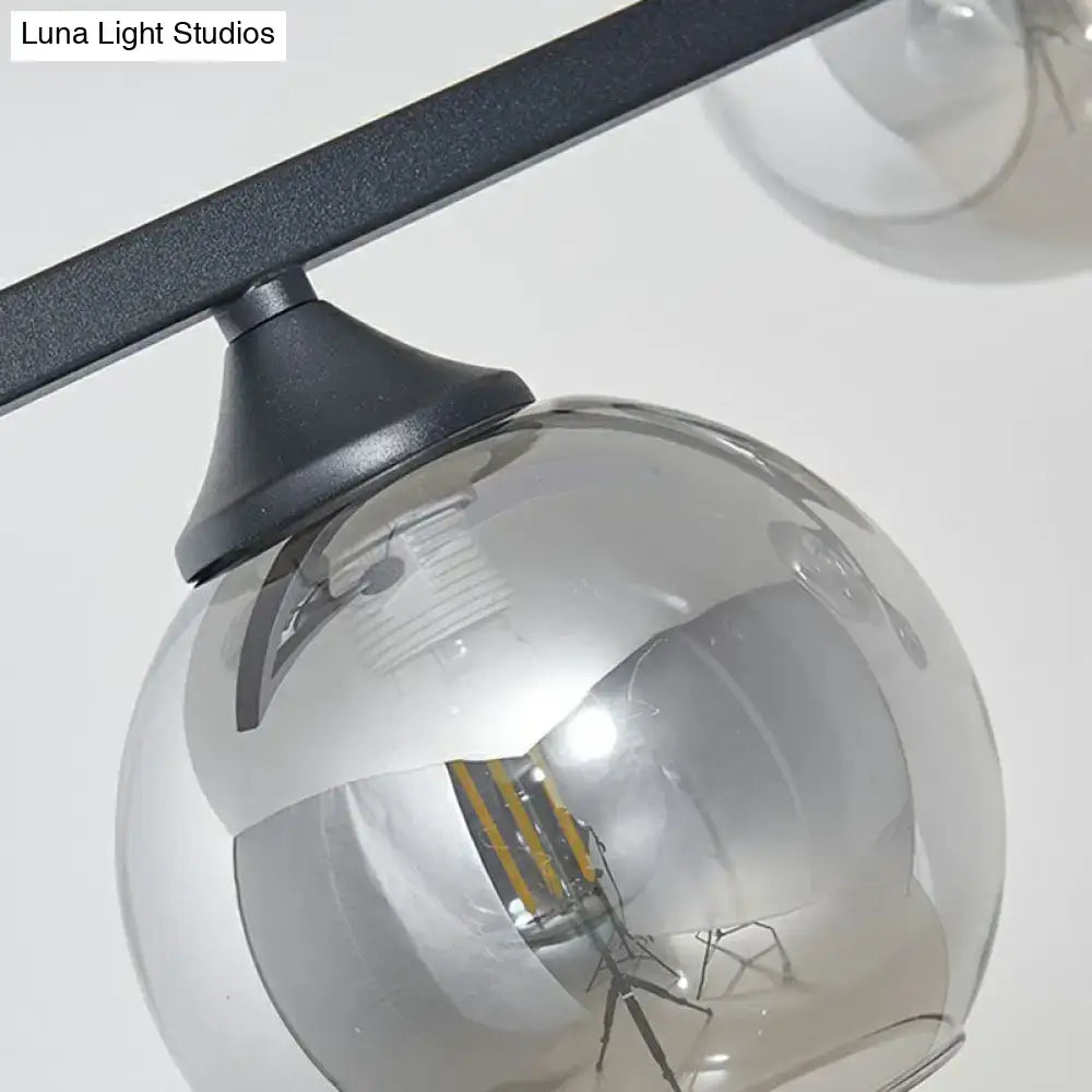 Modern black 5-head globe ceiling light dining room chandelier