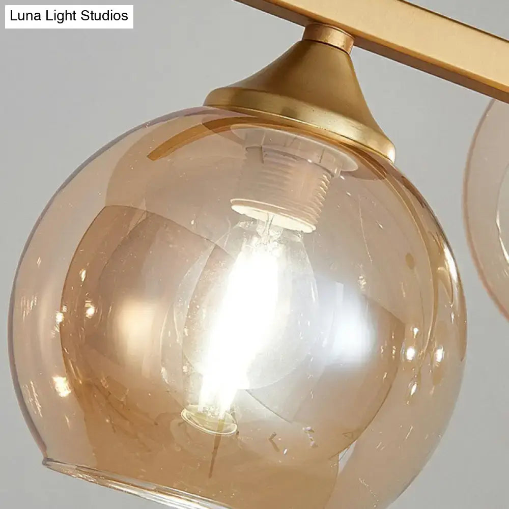 Modern black 5-head globe ceiling light dining room chandelier