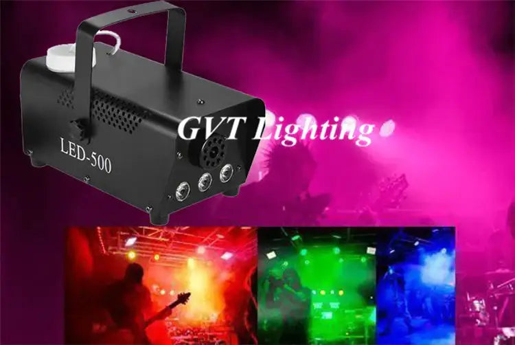 Modern black 500w rgb led smoke machine party room fogger with remote